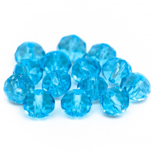 Бусины рондели 6мм (голубые прозрачные)